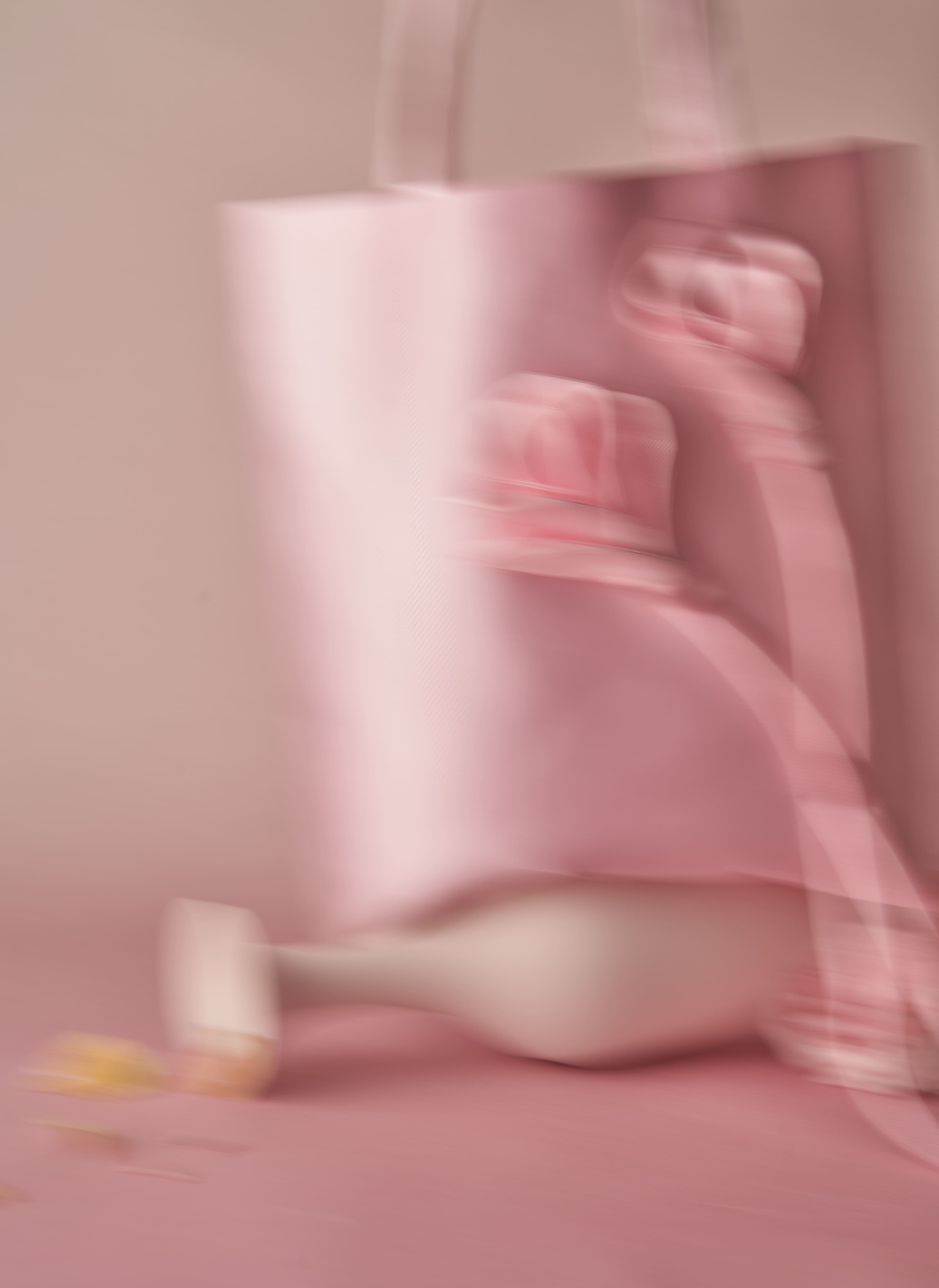 Pink satin tote dreamy motion study